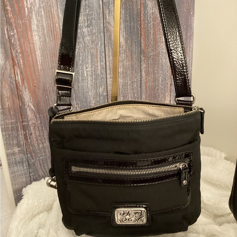 Brighton Black Crossbody Bag with Adjustable Strap and Durable Fabric